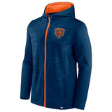 Men's Fanatics Branded Navy/Orange Chicago Bears Ball Carrier Full-Zip Hoodie