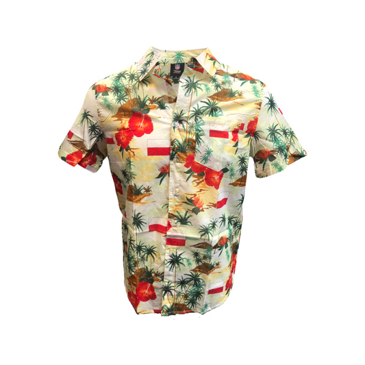 Poland Floral Button Up Hawaiian Polish  Shirt by FOCO