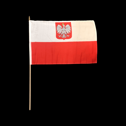 Bulk of 10 Polish Flag With Eagle 12" x 18"