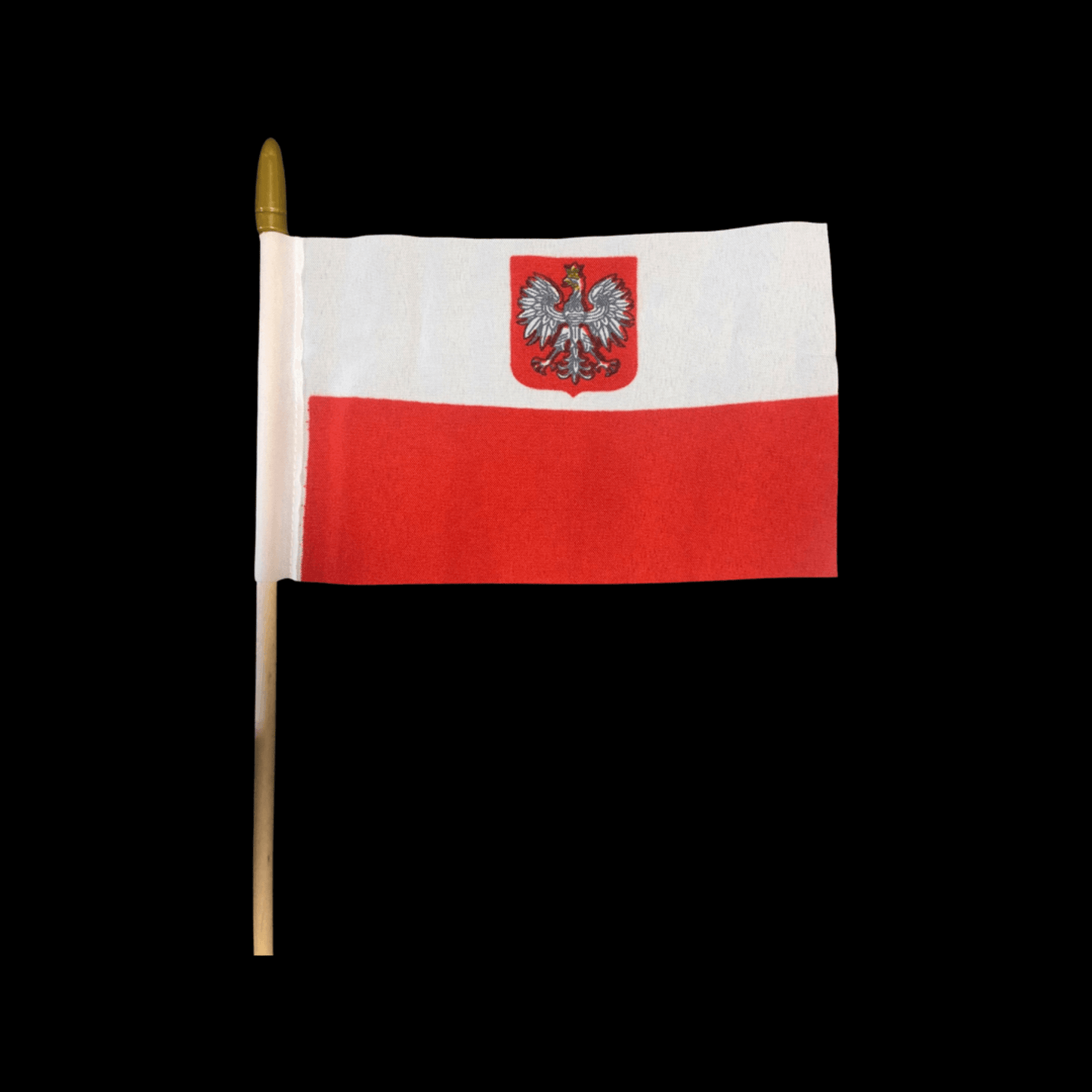 Bulk of 10 Polish Flag With Eagle 4" x 6"