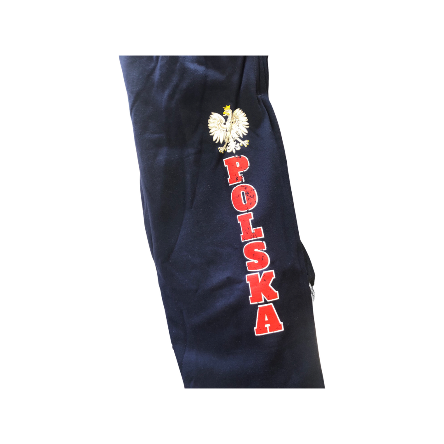 Sweatpants Dark Blue Navy Joggers with Polish Eagle With Pockets
