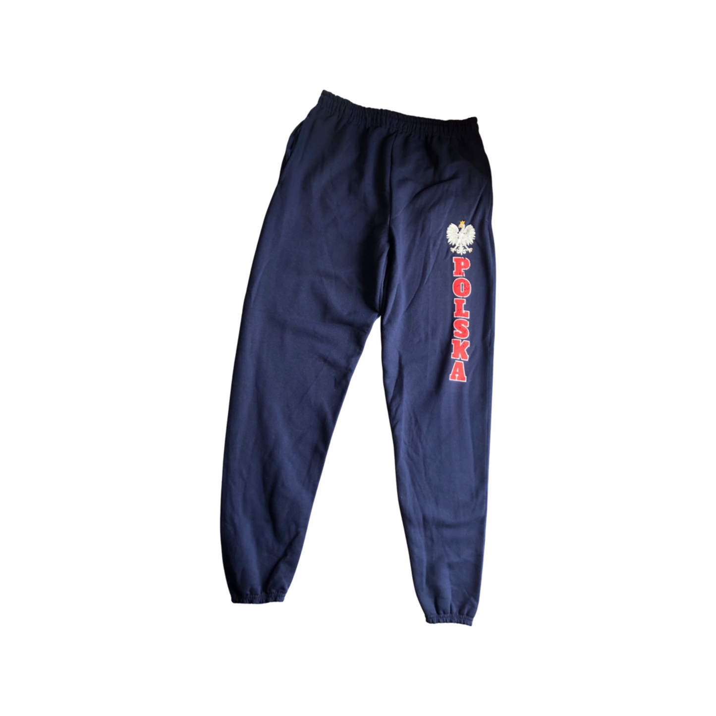 Sweatpants Dark Blue Navy Joggers with Polish Eagle With Pockets