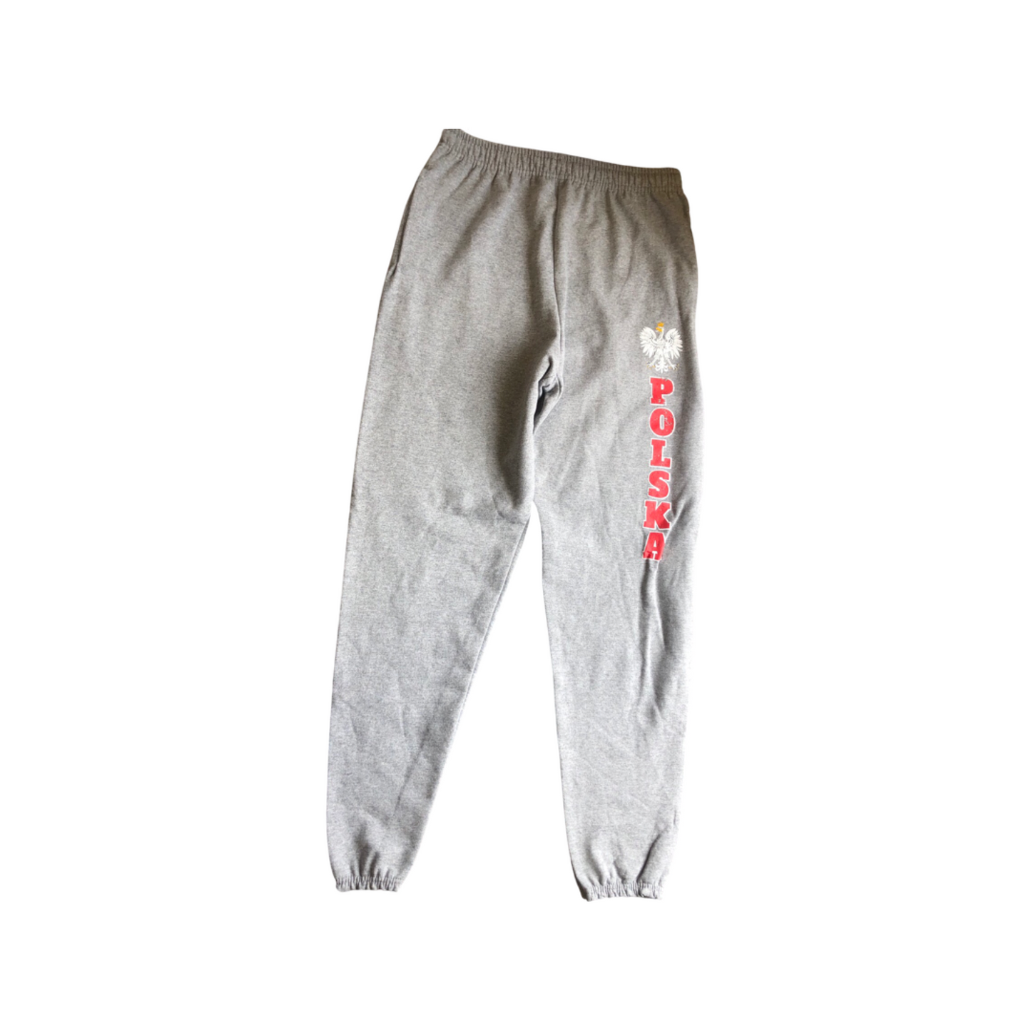 Sweatpants Light Gray Joggers with Polish Eagle With Pockets