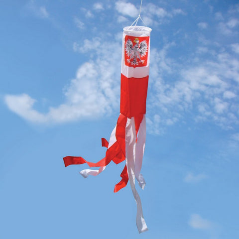 Polska Polish Poland Hanging Outside Decoration Windsock - 5.5''X60''