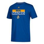 Real Madrid Men's Adidas Official CLIMALITE To Go Tee Blue and Yellow Shirt