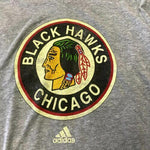 Adidas Women's RETRO NHL Chicago Blackhawks Tri Blend Heritage Tee Shirt Gray
