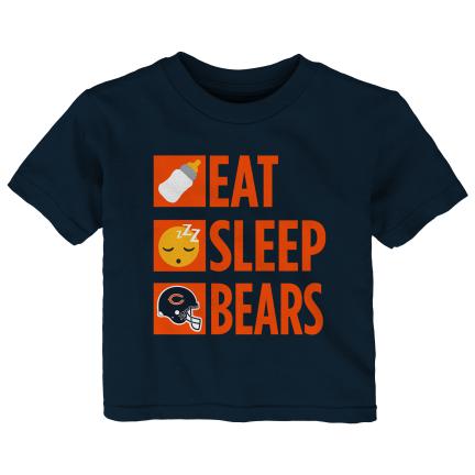 Chicago Bears Infant "Eat, Sleep, Bears" T-shirt - Navy