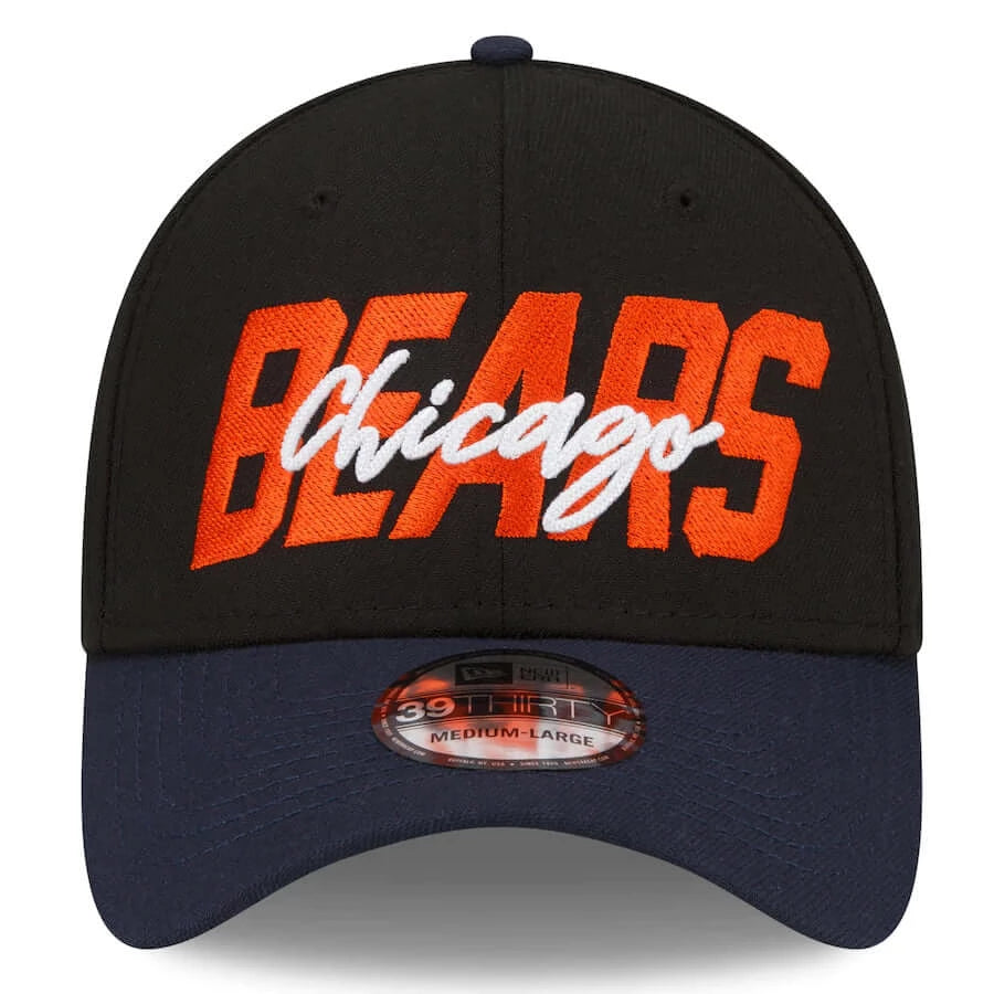 Chicago Bears New Era 2022 NFL Draft 39THIRTY Flex Hat - Black/Navy