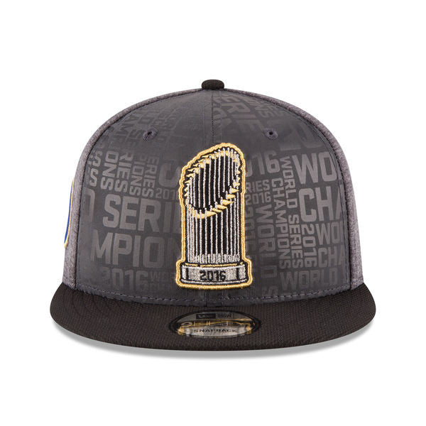 Chicago Cubs New Era 2016 World Series Champions Official Parade Locker Room 9FIFTY Snapback Adjustable Hat - Graphite/Black