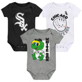 Newborn & Infant Chicago White Sox Black/White/Gray Change Up 3-Pack Bodysuit Set