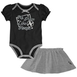 Chicago White Sox Girls Newborn & Infant Outfielder Bodysuit & Skirt Set - Black/Heathered Gray
