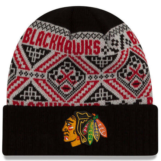 Chicago Blackhawks Men's New Era Red Cozy Cuffed Knit Hat
