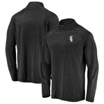 Chicago White Sox Fanatics Branded Iconic Striated Primary Logo Raglan Quarter-Zip Pullover Jacket - Black