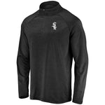 Chicago White Sox Fanatics Branded Iconic Striated Primary Logo Raglan Quarter-Zip Pullover Jacket - Black