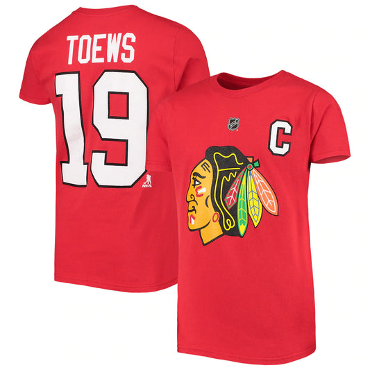 MENS  Chicago Blackhawks Jonathan Toews #19  T-Shirt NHL Reebok Tee