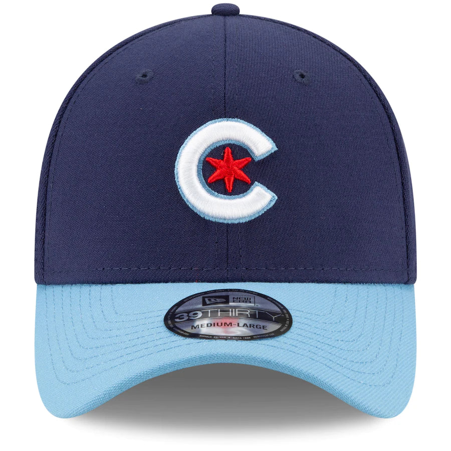 Men's Chicago Cubs New Era Navy/Light Blue 2021 City Connect 39THIRTY Flex Hat