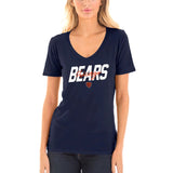 Chicago Bears New Era Women's  V-Neck T-Shirt - Navy