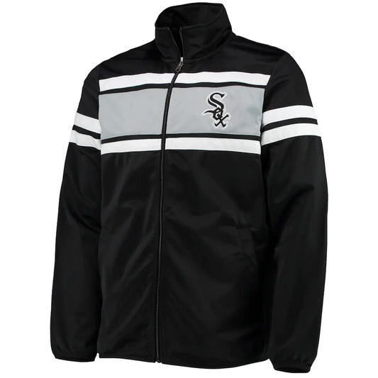 Chicago White Sox G-III Sports by Carl Banks Power Pitcher Full-Zip Track Jacket - Black/Silver