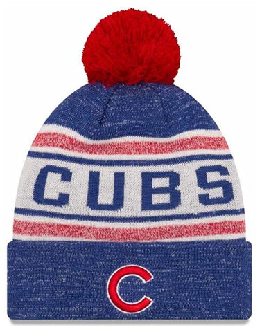 Chicago Cubs New Era Toasty Cover Cuffed Knit Hat with Pom
