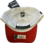 BLACKHAWKS White Mesh Trucker Hat Adjustable Fanatics Branded