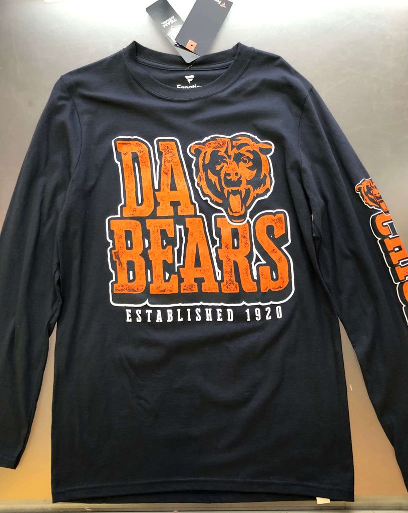 Chicago Bears Men's Da Bears Long Sleeve 100% Cotton T-SHIRTS/FANATICS Small