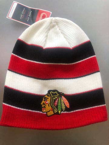 Chicago Blackhawks Adults Reebok  White- Red- Black Winter Hat