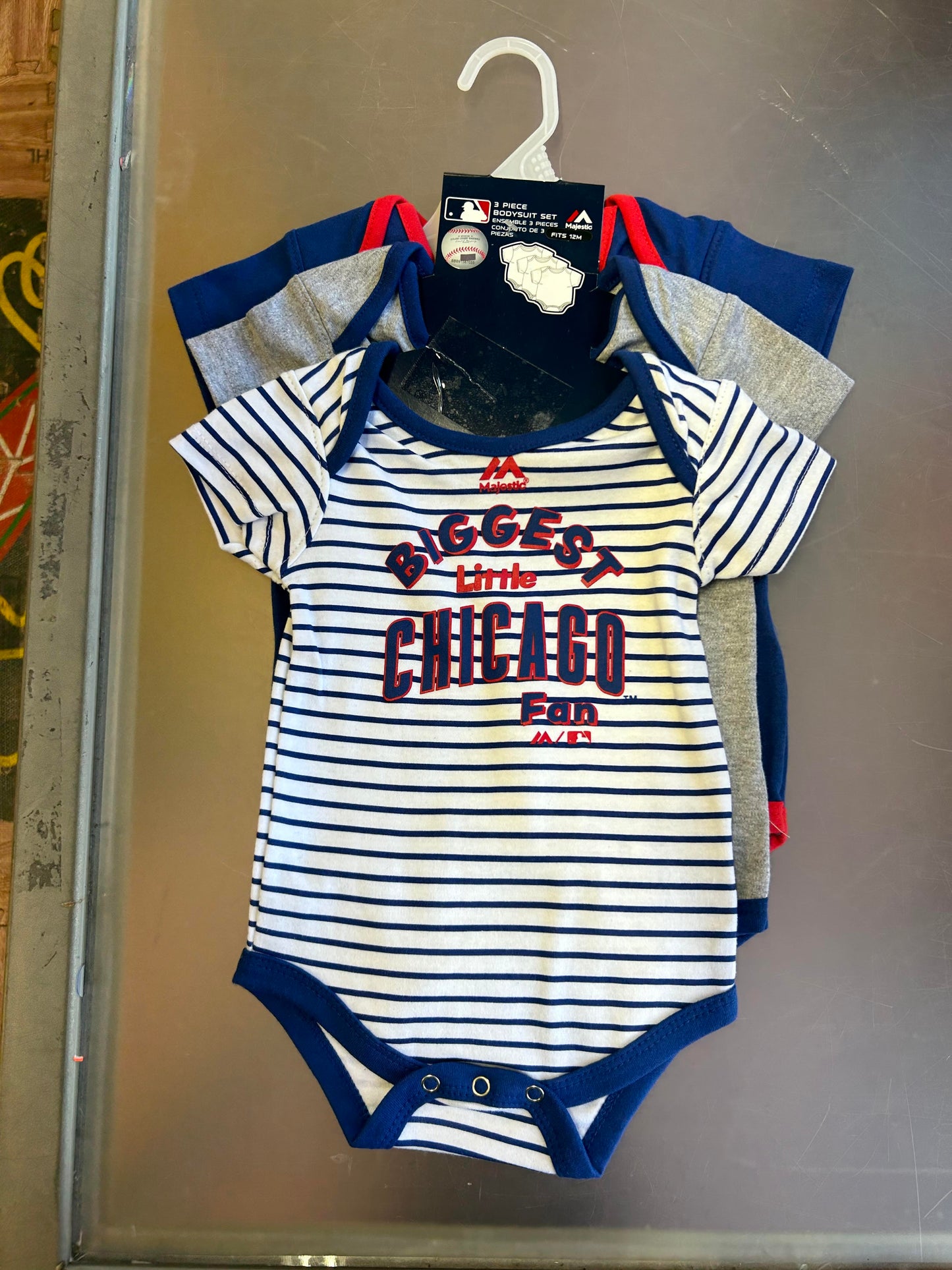 Infant Chicago Cubs "Homerun!" 3-Piece Creeper Set Bodysuit