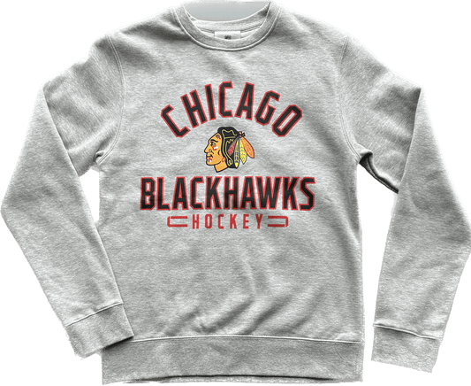 Chicago Blackhawks Adult Fanatics Crewneck Grey