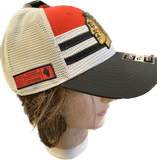 BLACKHAWKS White Mesh Trucker Hat Adjustable Fanatics Branded