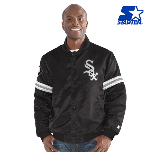 Chicago White Sox Varsity Starter Jacket - Black and White