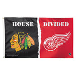 Chicago Blackhawks House Divided Flag Wincraft Deluxe 3' X 5'