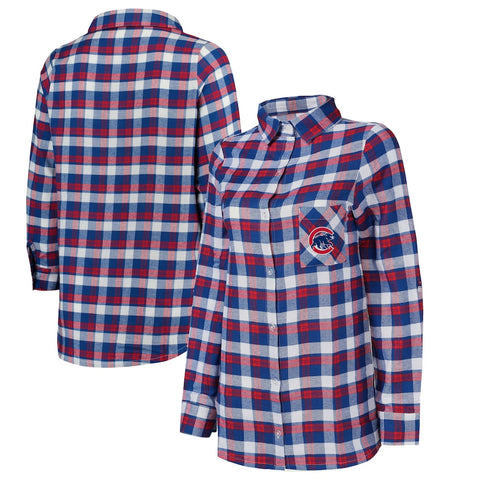 Chicago Cubs Women's Flannel w/ Embroidered Pocket Logo