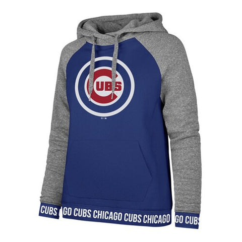 Chicago Cubs Women's '47 Brand Encore Pullover Hoodie - Gray/Blue