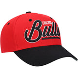 Youth Mitchell & Ness Red Chicago Bulls Retro Script Precurved  Hat